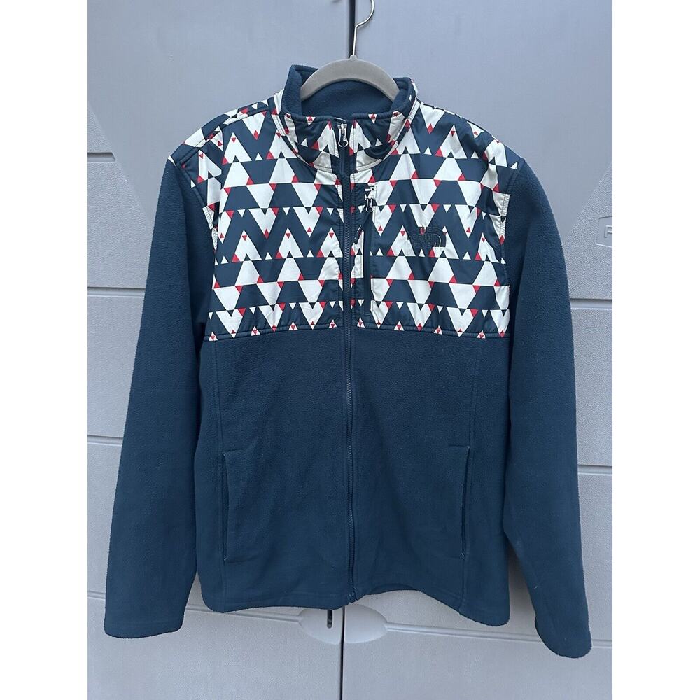 The North Face Men’s Fleece Aztec Full Zip Jacket Blue Sz L Gorpcore Outdoors
